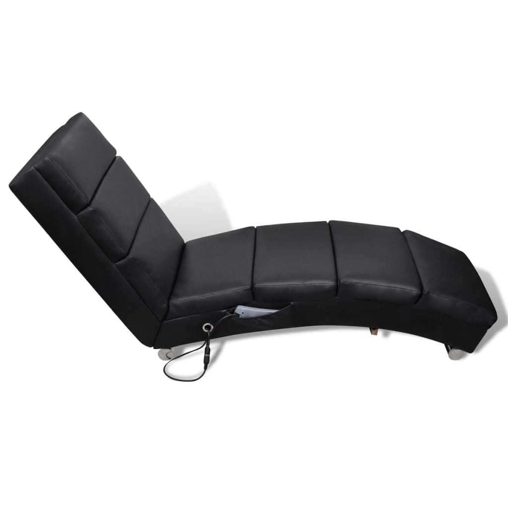 Massage Recliner Black Leather