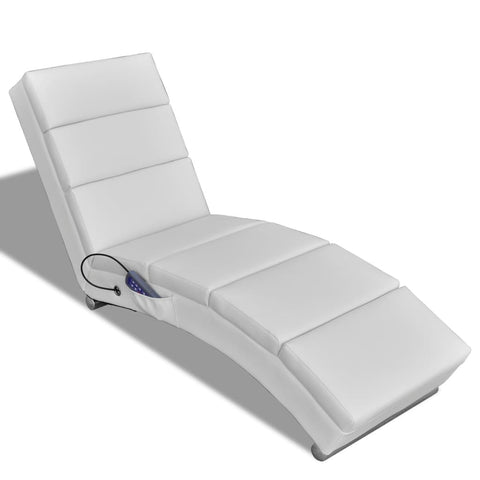 Massage Recliner White Leather