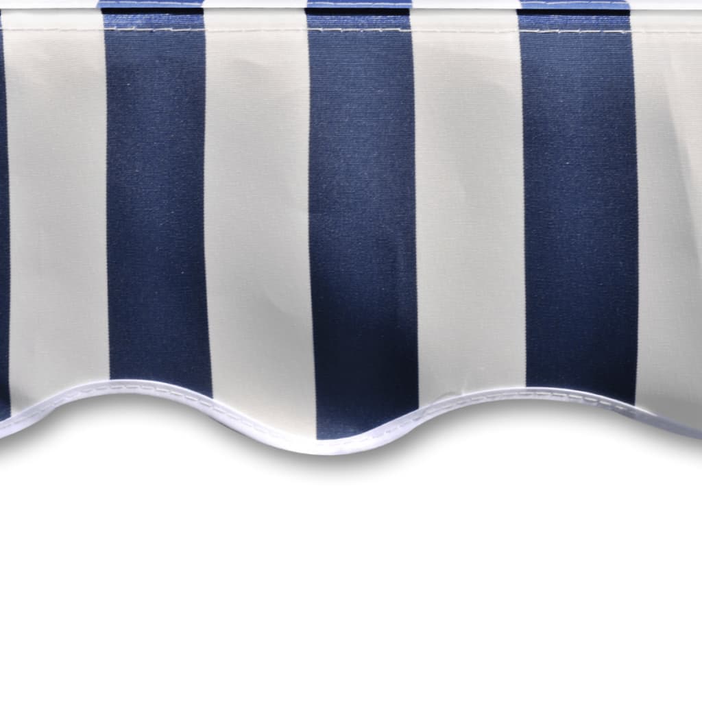 Awning Top Sunshade Canvas Blue & White M