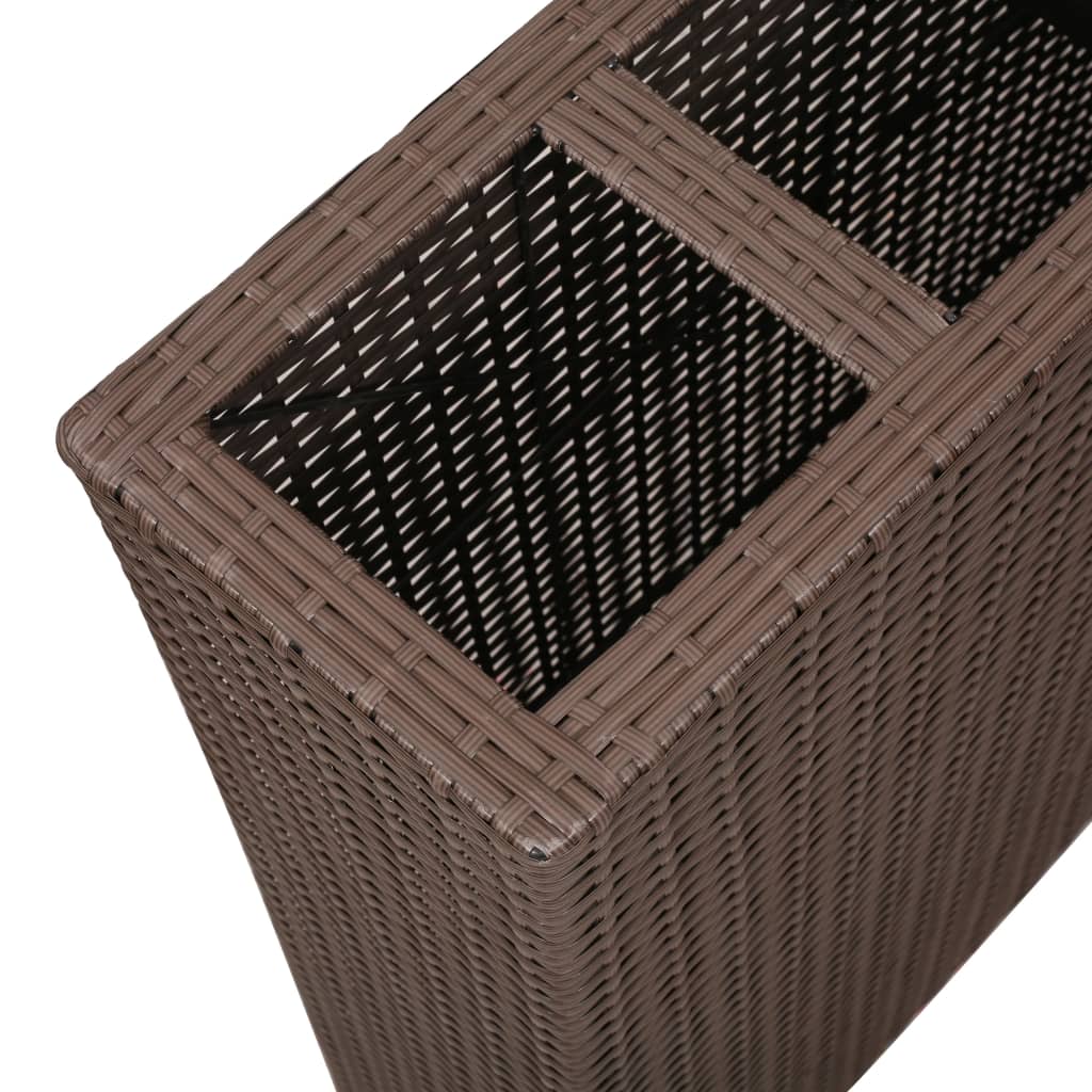 Garden Rectangle Rattan Planter Set Brown