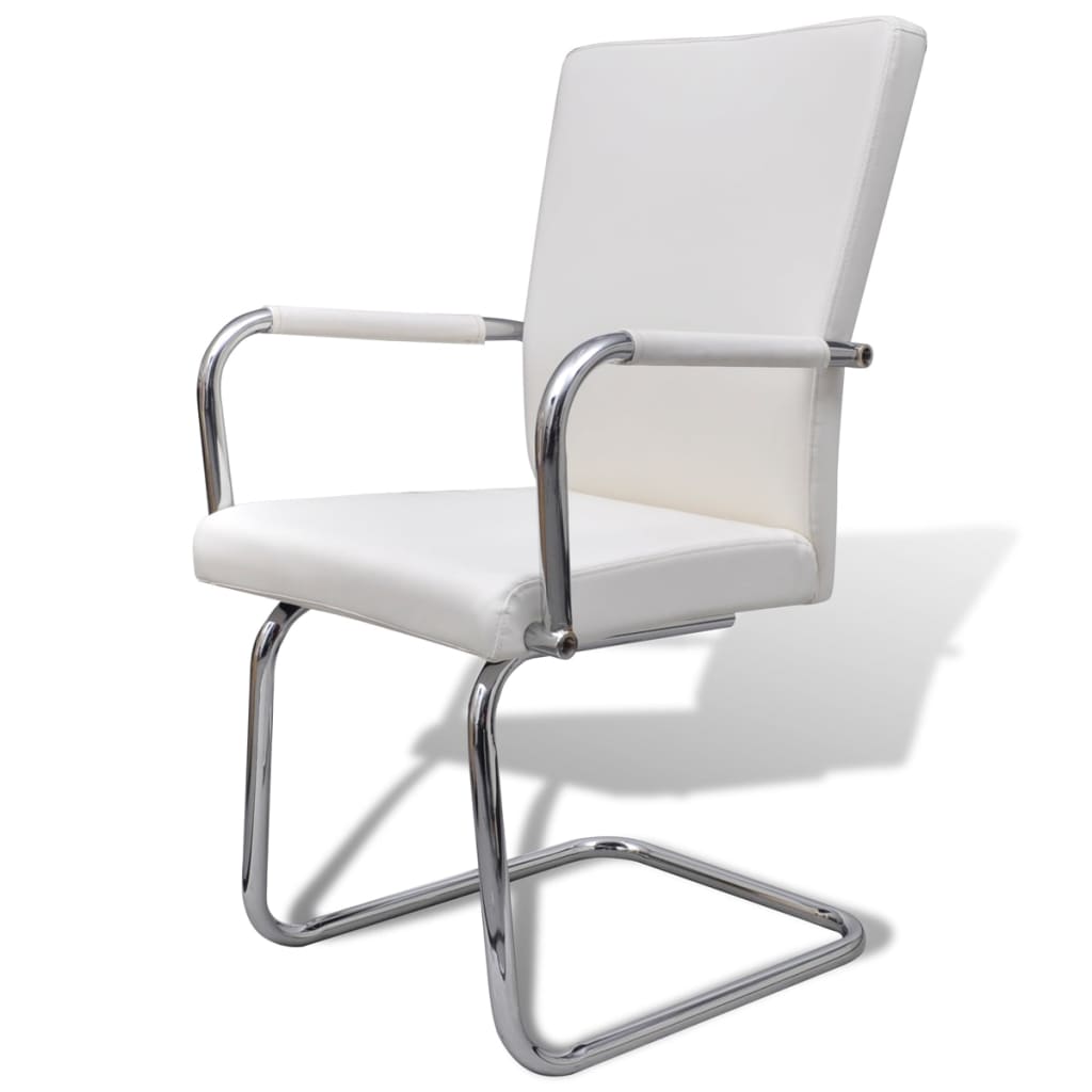 Dining Chairs 4 pcs faux Leather -White