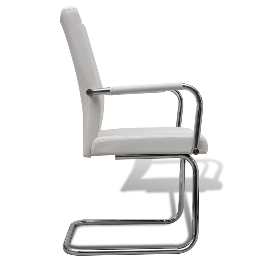 Dining Chairs 4 pcs faux Leather -White