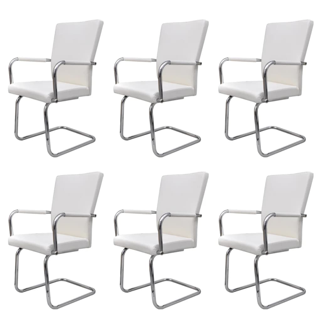 Dining Chairs 6 pcs faux Leather -White