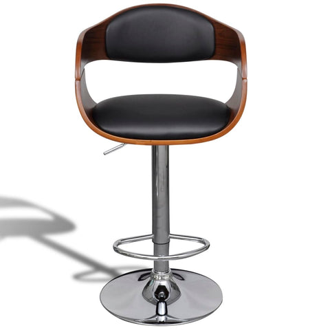 Bar Stool Bent Wood and Faux Leather