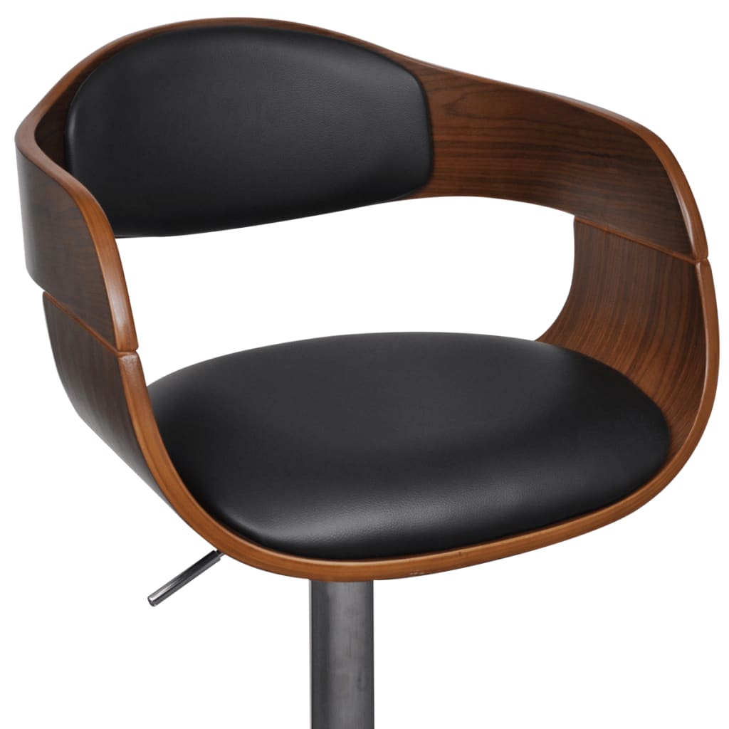 Bar Stool Bent Wood and Faux Leather