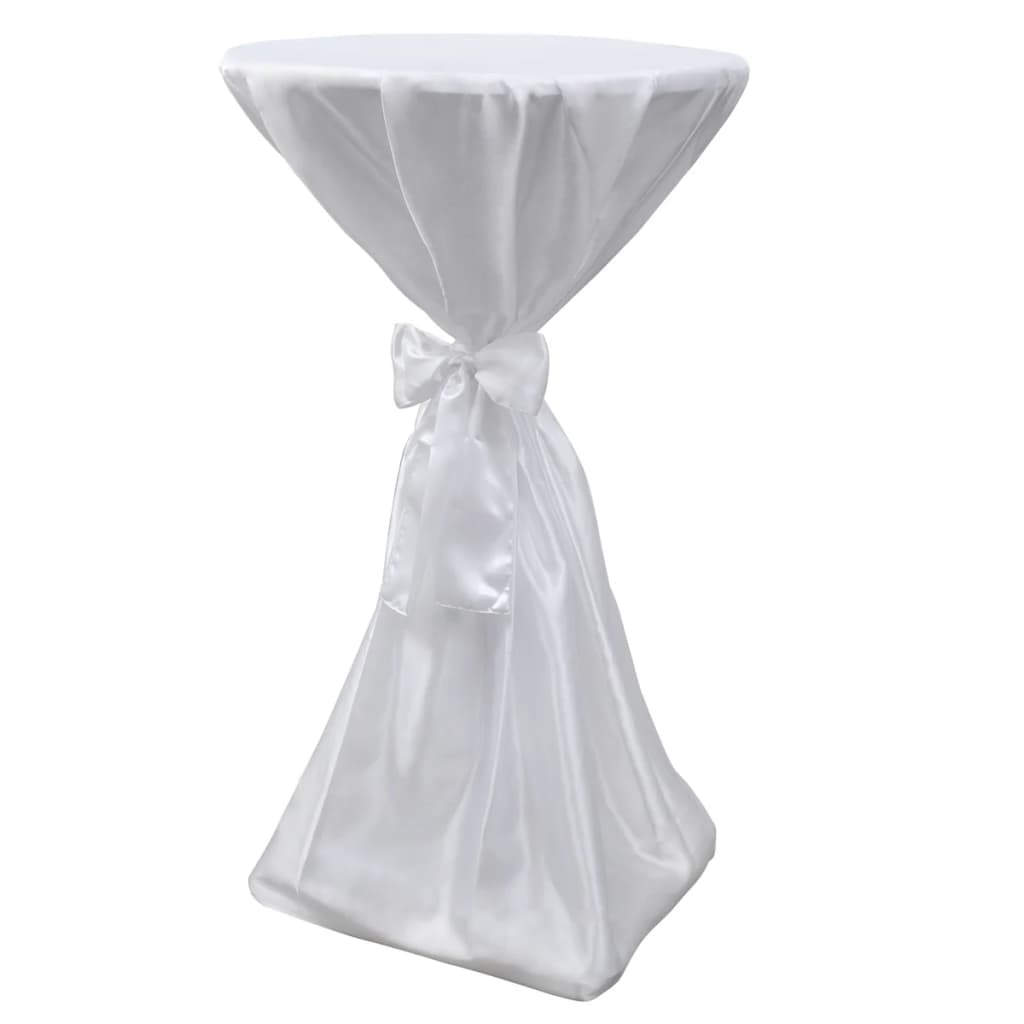 Table Cover White 70 cm with Ribbon 2 pcs