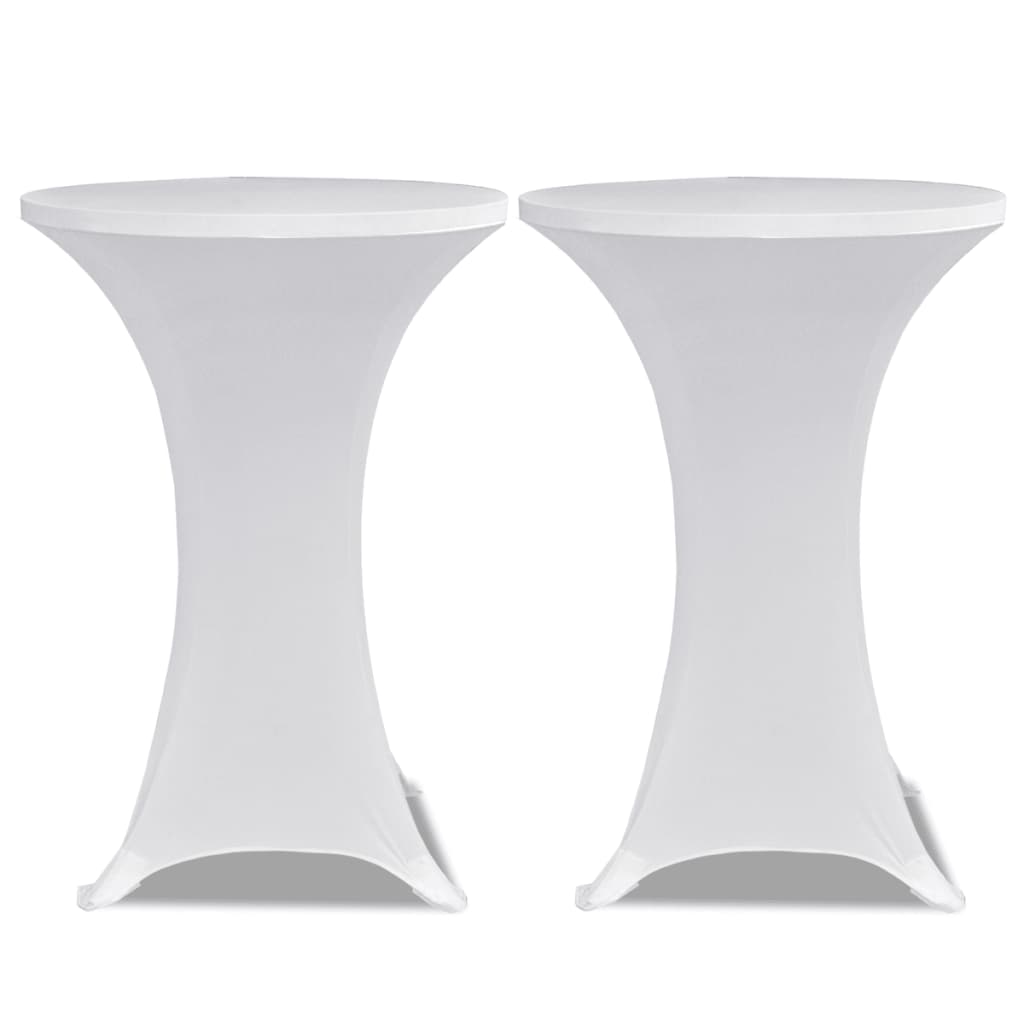 Standing Table Cover 80 cm White Stretch 2 pcs