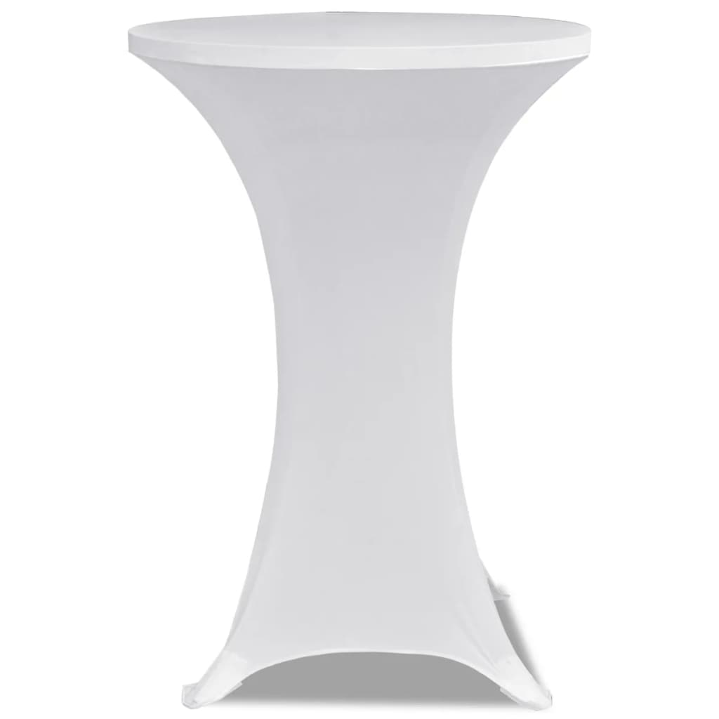 Standing Table Cover 80 cm White Stretch 2 pcs