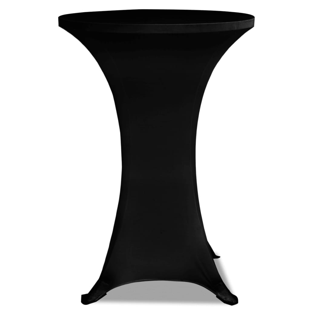 Standing Table Cover 70 cm Black Stretch 2 pcs