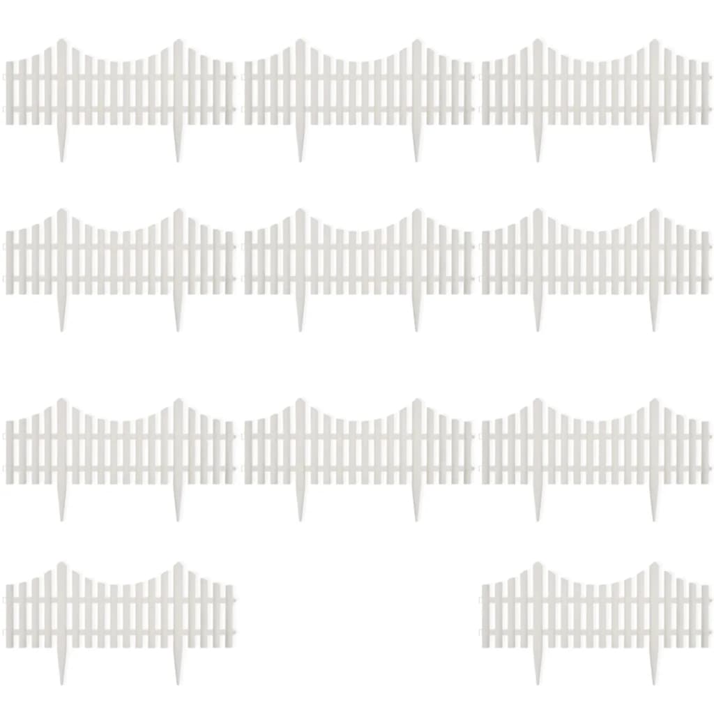 White Lawn Divider 17 pcs / 10 m, Garden Borders & Edging