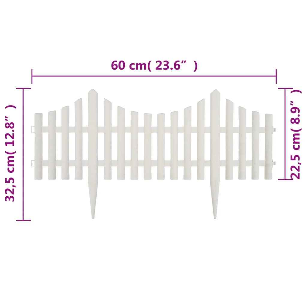 White Lawn Divider 17 pcs / 10 m, 17 Pcs