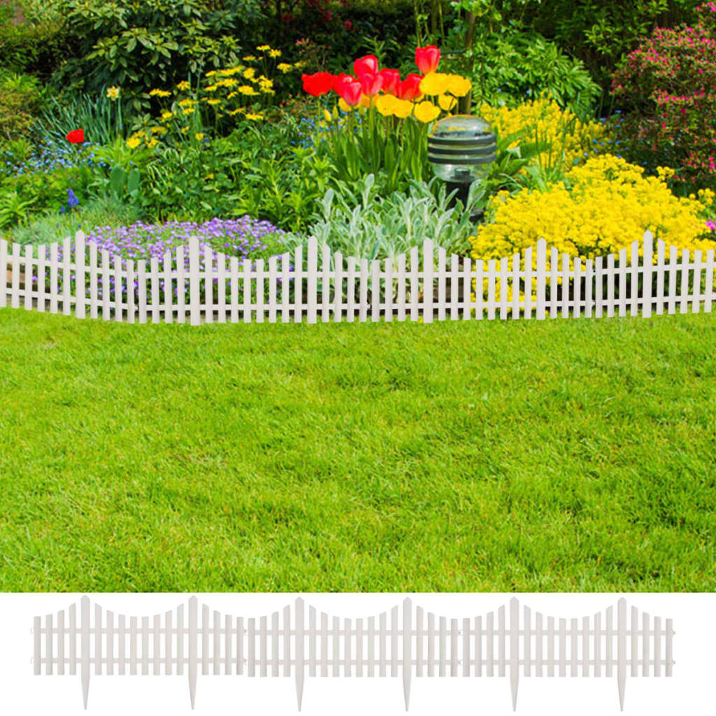 White Lawn Divider 17 pcs / 10 m - Garden Borders & Edging