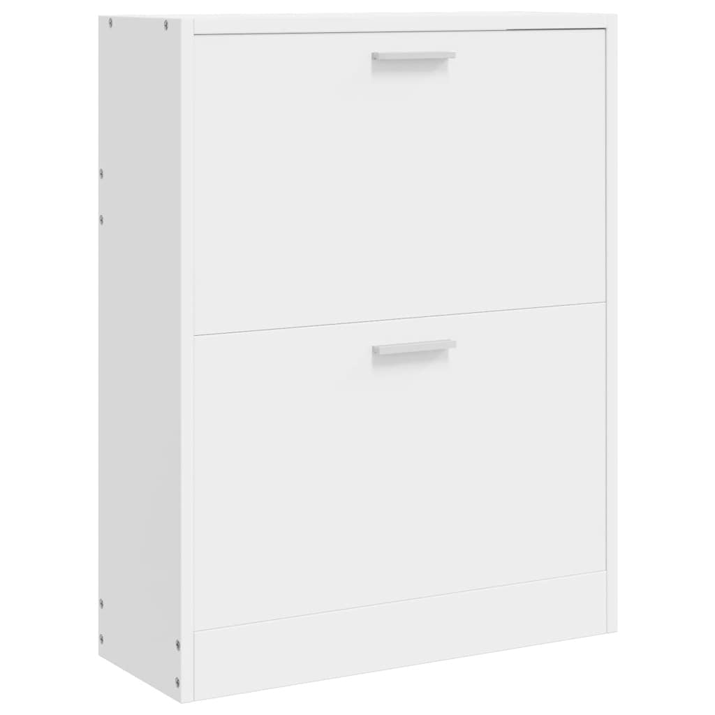 Shoe Cabinet with 2 Compartments Wooden White