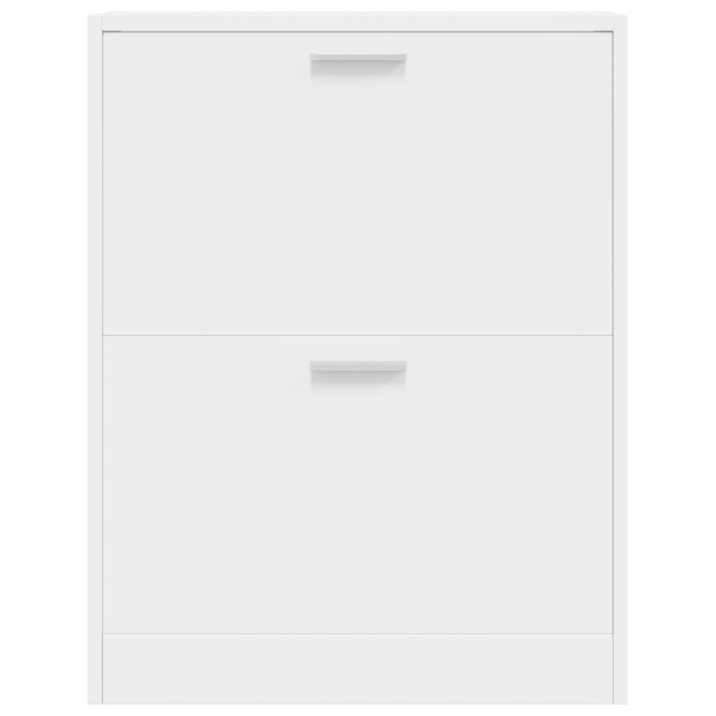 Shoe Cabinet with 2 Compartments Wooden White