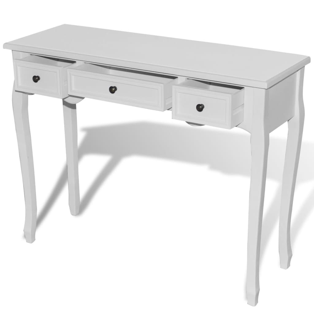 Dressing Console Table With Three Drawers White