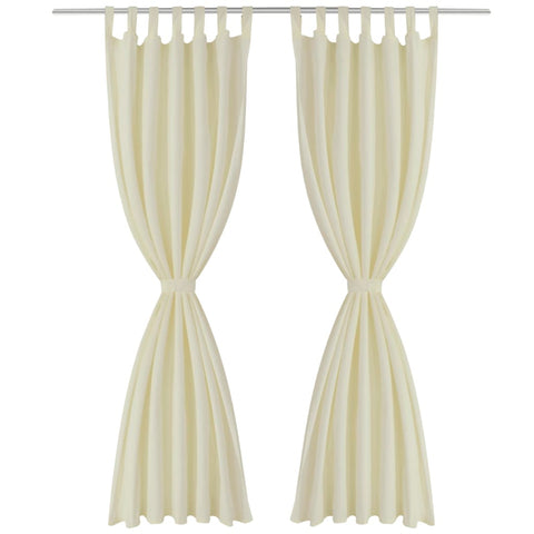 2 pcs Cream Micro-Satin Curtains with Loops