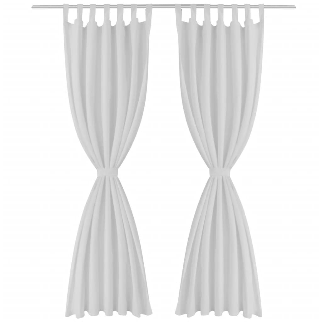 2 pcs Micro-Satin Curtains with Loops  ( White )
