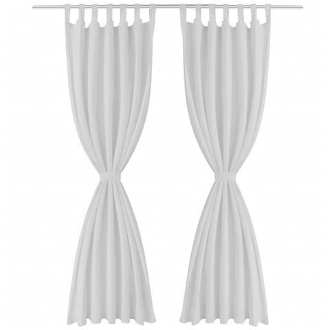 2 pcs Micro-Satin Curtains with Loops  ( White )