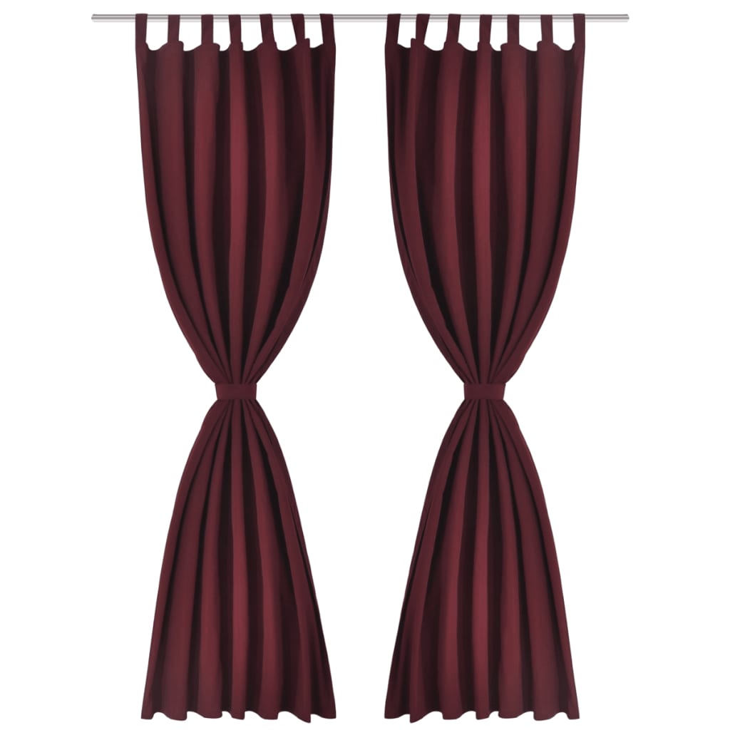2 pcs Micro-Satin Curtains with Loops(Bordeau)