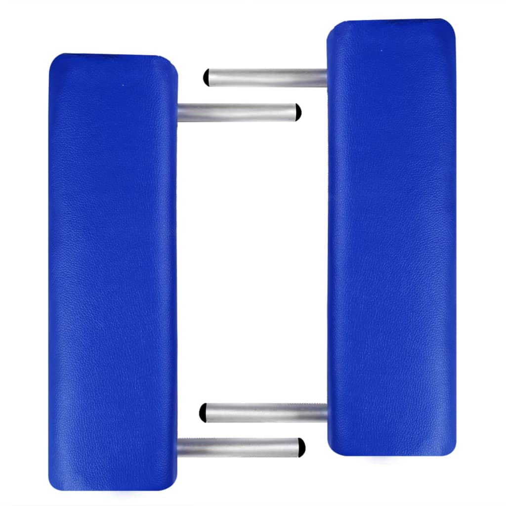 Blue Foldable Massage Table 2 Zones with Aluminium Frame