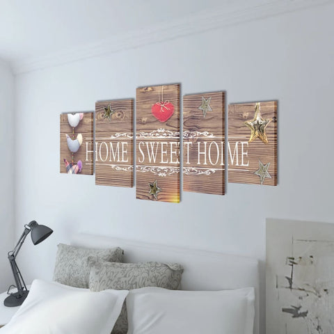 Canvas Wall Print Set Home Sweet Home Design S