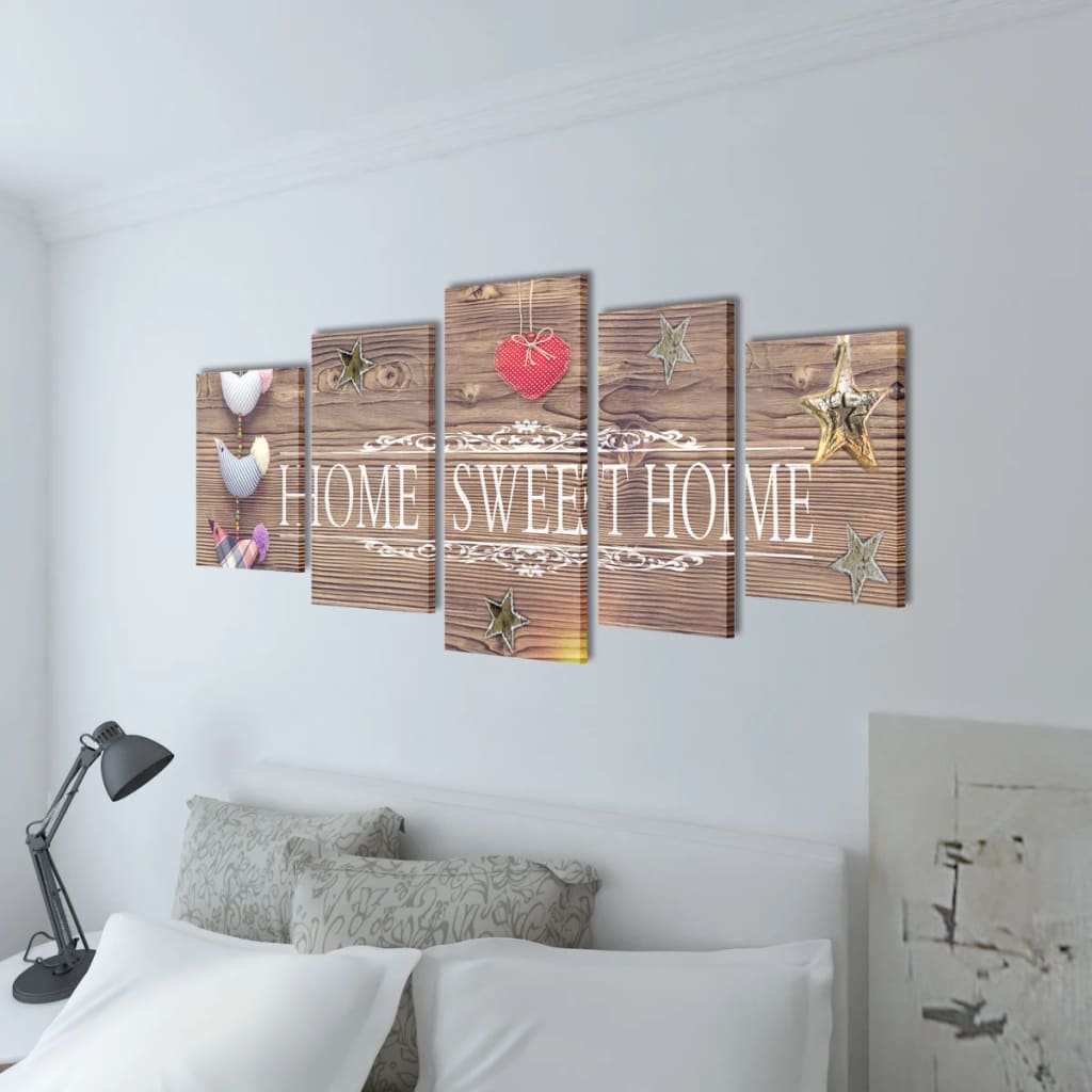 Canvas Wall Print Set Home Sweet Home Design  M