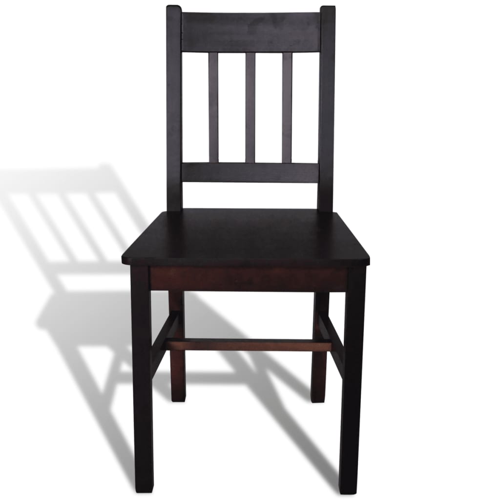 Dining Chairs 2 pcs Brown Pinewood