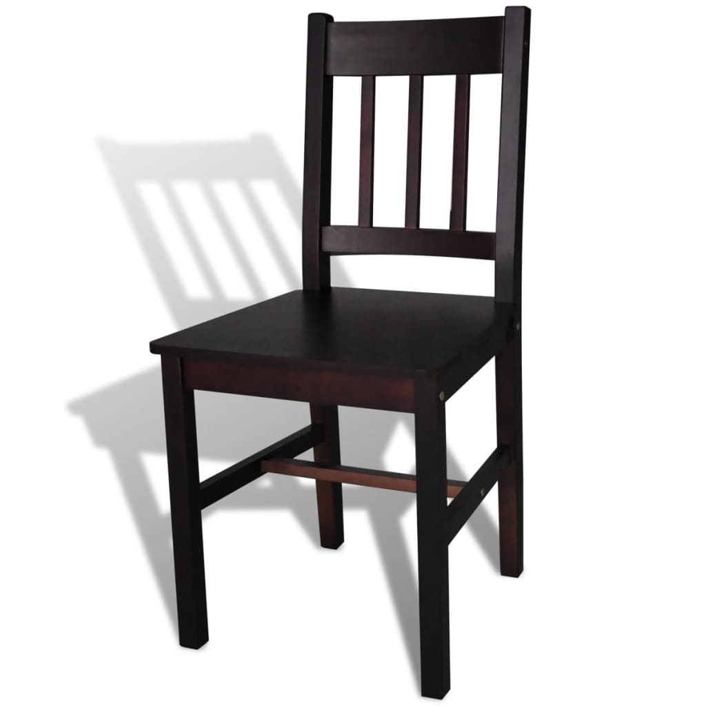 Dining Chairs 2 pcs Brown Pinewood