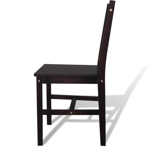 Dining Chairs 4 pcs Brown Pinewood
