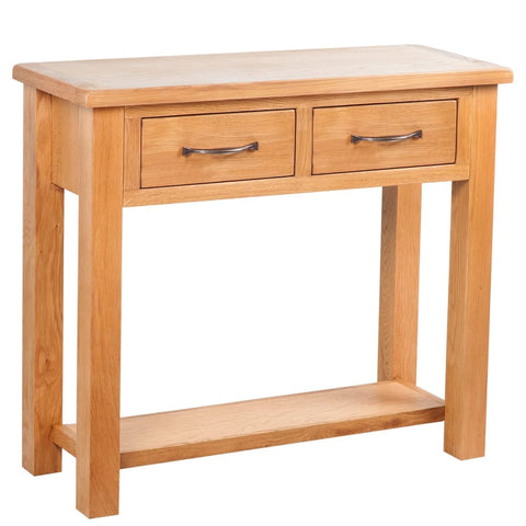 Console Table with 2 Drawers Solid Oak Wood