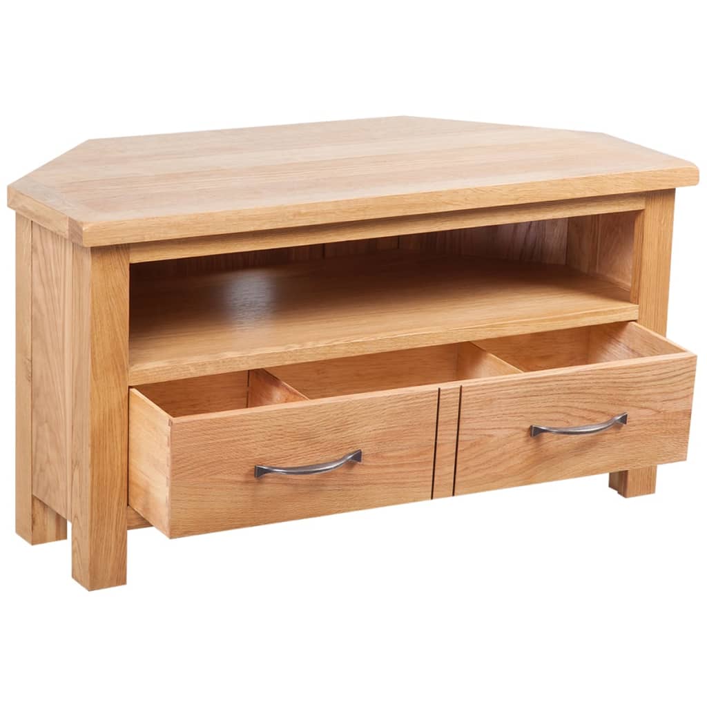 TV Cabinet with Drawer Solid Oak Wood
