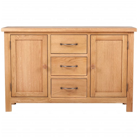 Sideboard with 3 Drawers Solid Oak Wood