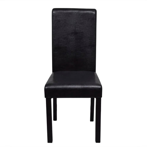 Dining Chairs 4 pcs Black Leather