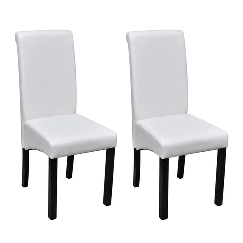 Dining Chairs 2 pcs White" Faux Leather