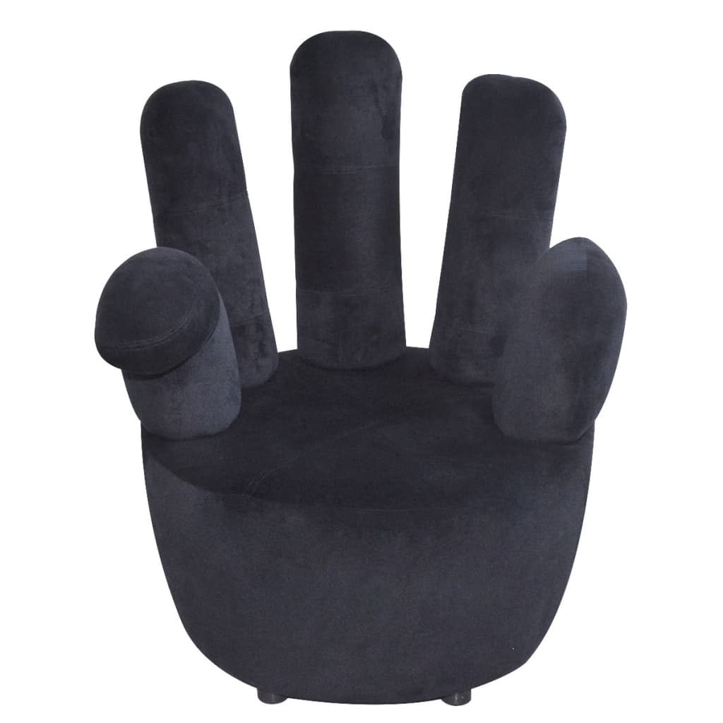 Chair Hand-shaped Black Velvet