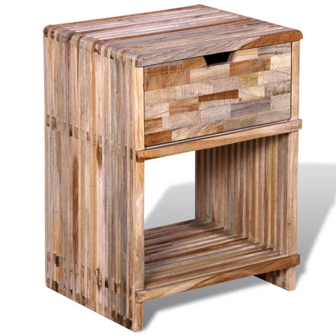 Nightstand with Drawer Reclaimed Teak Wood