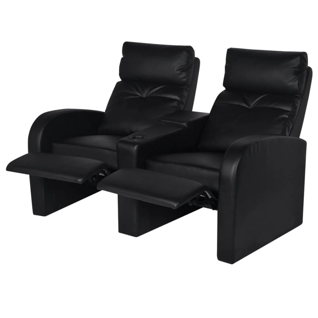 Recliner 2-seat Artificial Leather Black