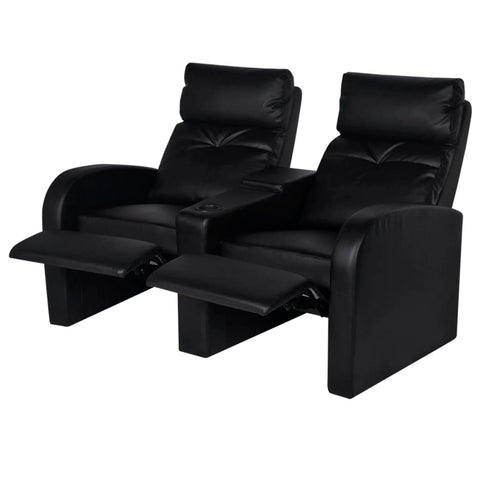 Recliner 2-seat Artificial Leather Black