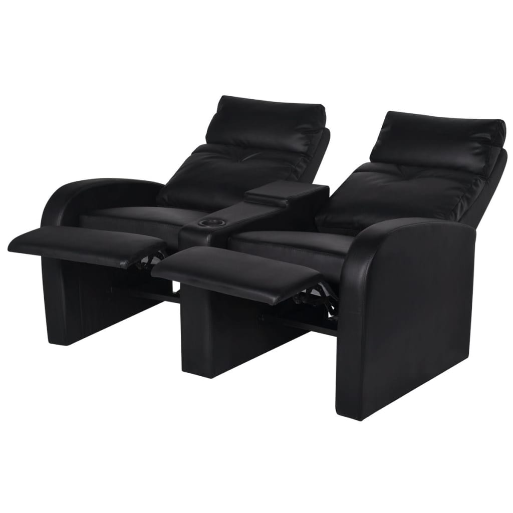 Recliner 2-seat Artificial Leather Black