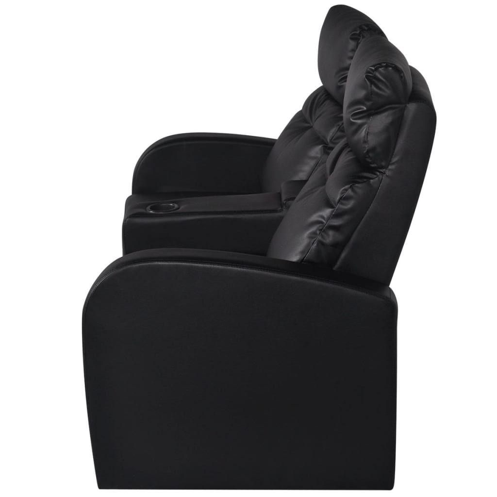 Recliner 2-seat Artificial Leather Black