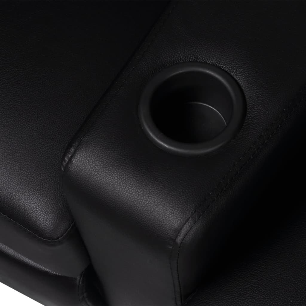 Recliner 2-seat Artificial Leather Black