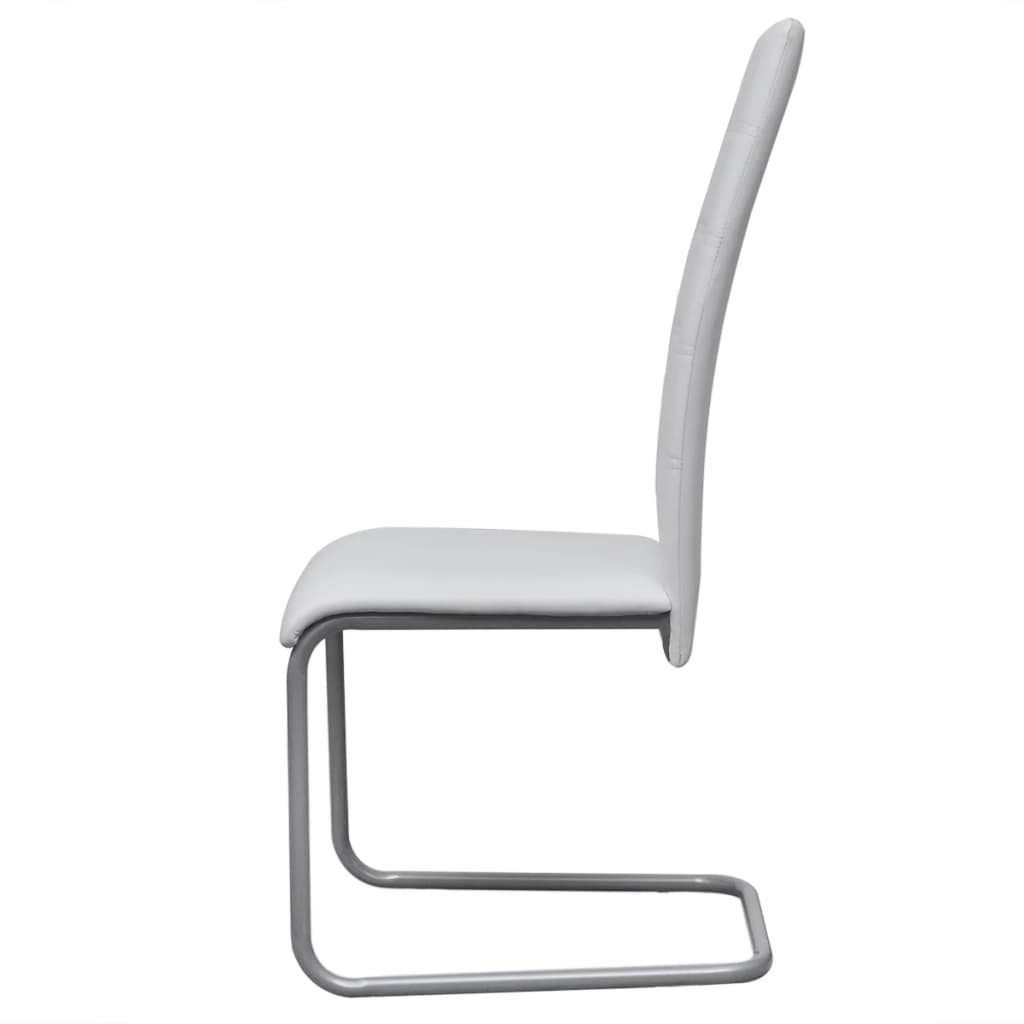 Dining Chairs 4 pcs White Leather