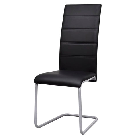 Dining Chairs 2 pcs Black Leather