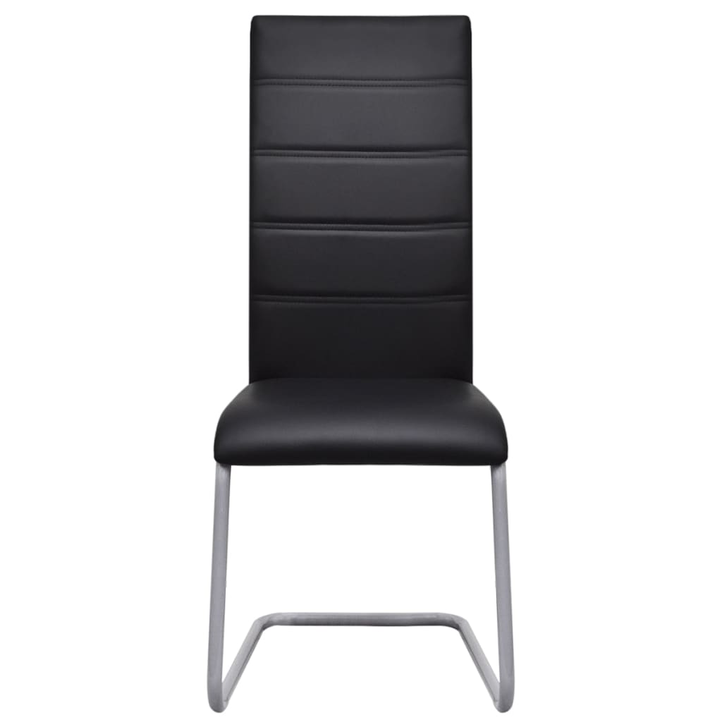 Dining Chairs 2 pcs Black Leather