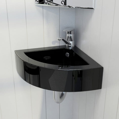 Wash Basin with Overflow Black