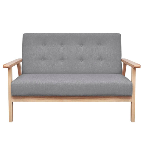 2-Seater Sofa Fabric Light Grey