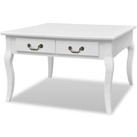 Coffee Table With 4 Drawers White