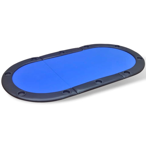 10-Player Foldable Poker Tabletop Blue