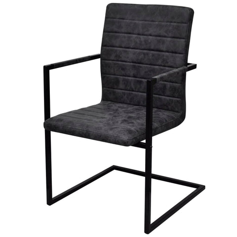Dining Chairs 4 pcs faux Leather, Black