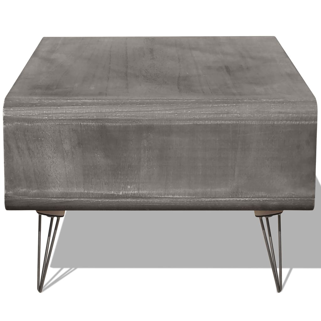 Coffee Table  Solid Paulownia Wood Grey